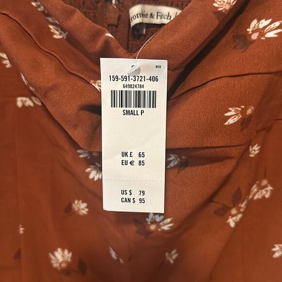 Abercrombie & Fitch Rust Floral Long Sleeve Mini Dress - Picture 10 of 16